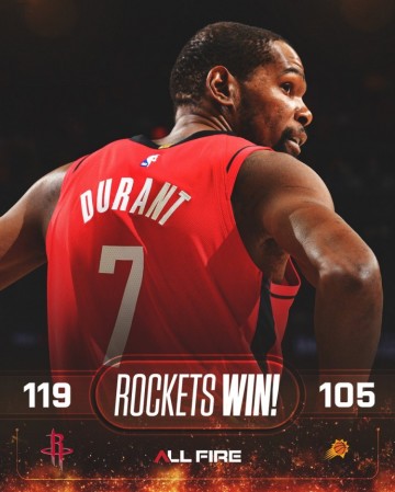 华体会官网-7连胜以7号为封面！火箭官方赢球海报封面人物——杜兰特