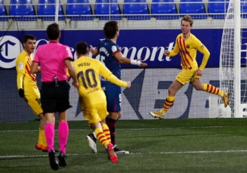 华体会入口-【西甲】梅西500场助攻德容破门 巴萨1-0客胜韦斯卡